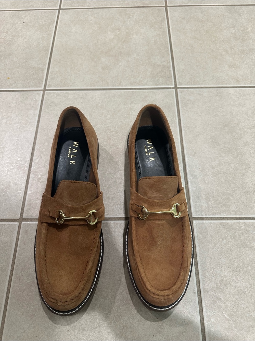 Men's Tan Suede Bit Loafers by